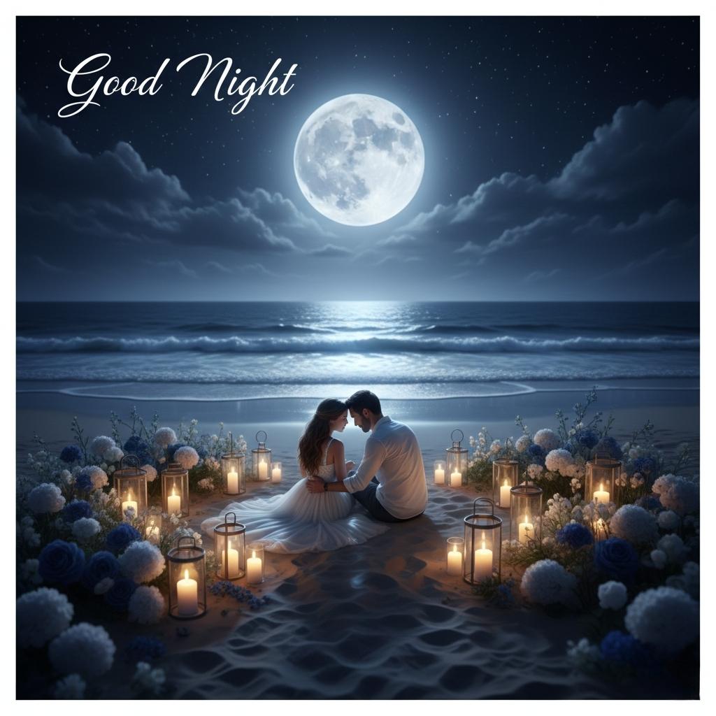 romantic couple good night image