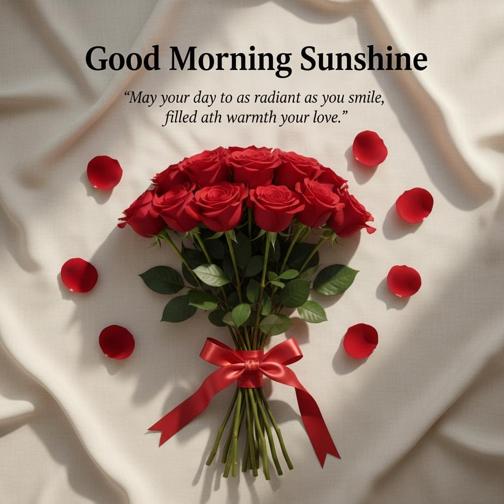 beautiful good morning love image  with rose