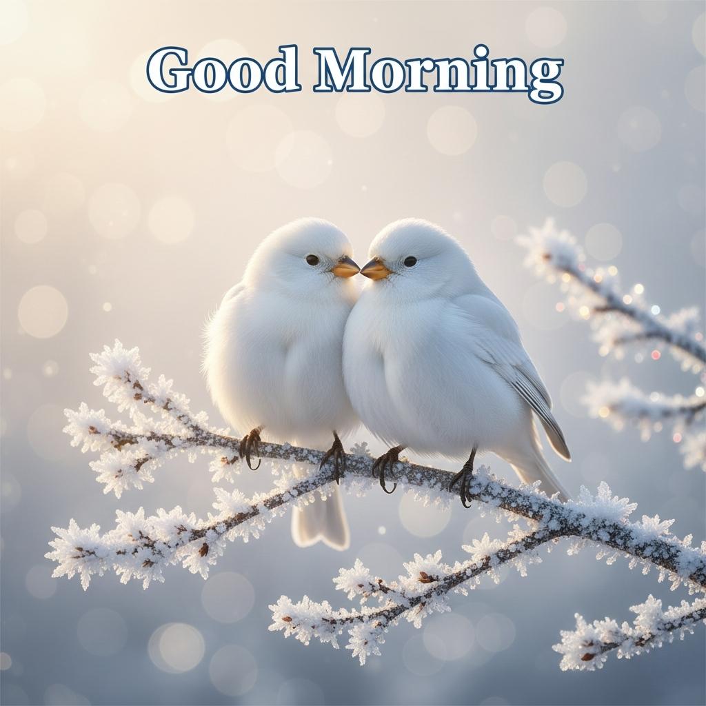 good morning with love birds