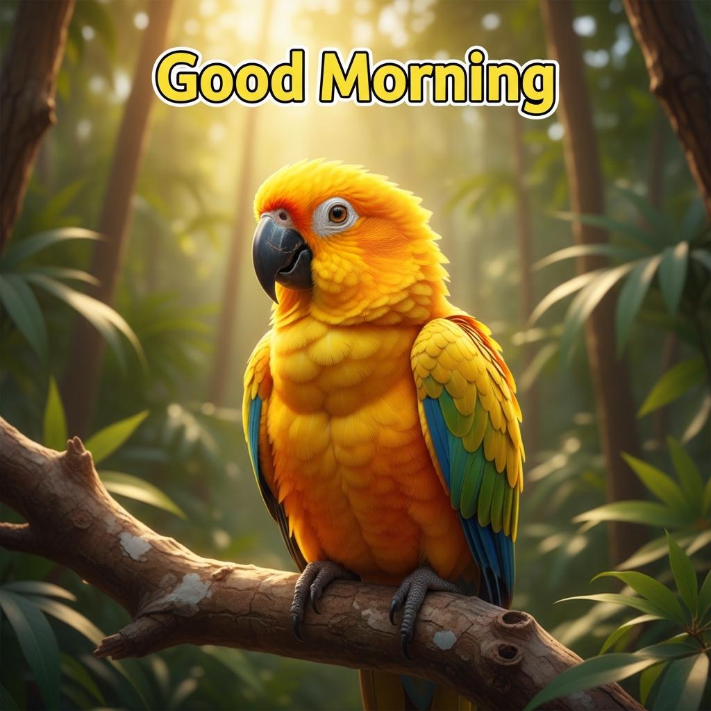 colourful parrot sittinng in tree 