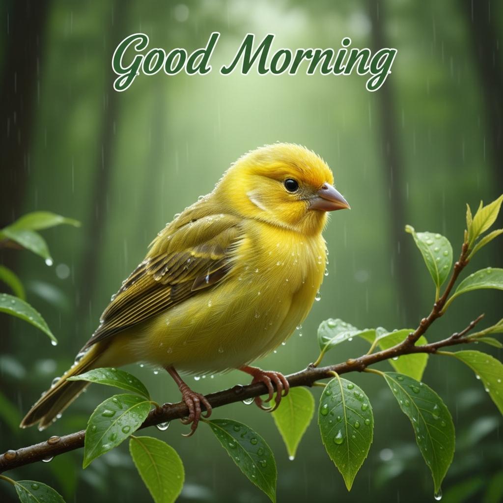 good morning with love bird