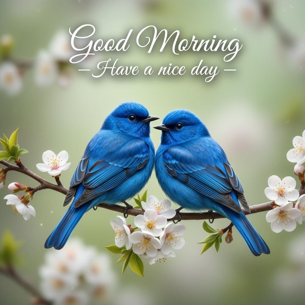 good morning with love birds image