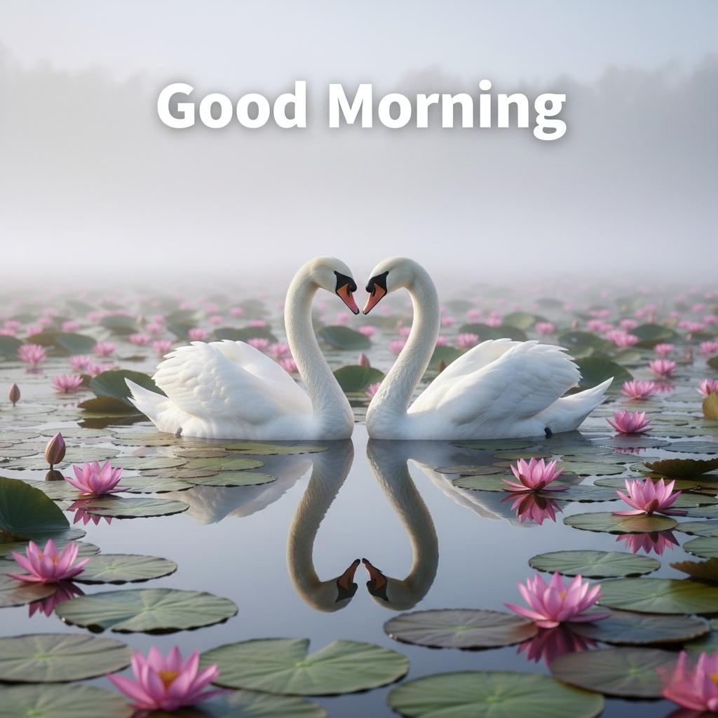 couples swan swimming in lake