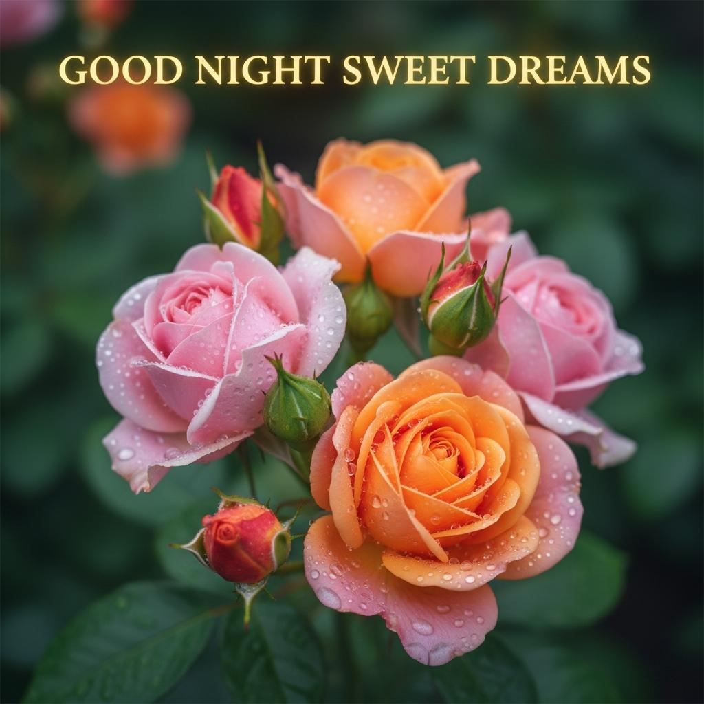 beautiful roses good night images