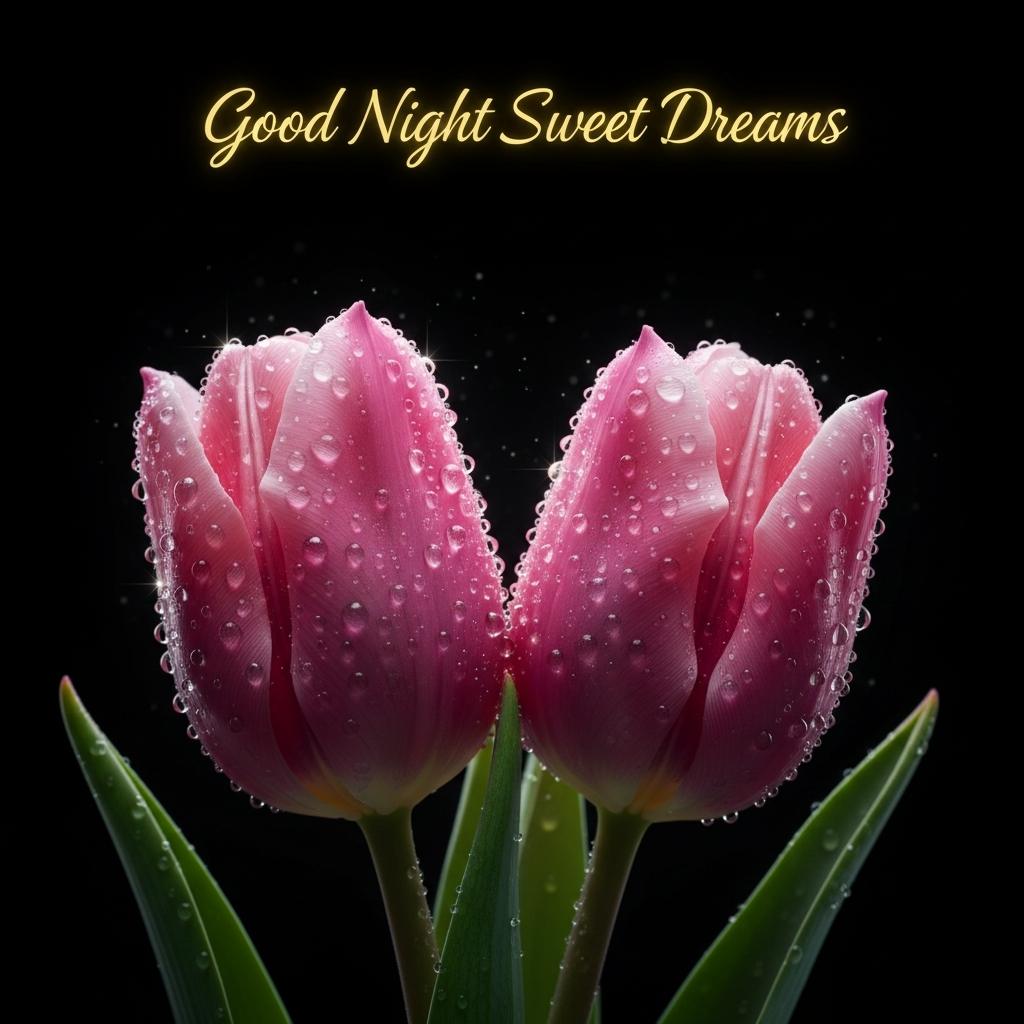 tulipflower with good night