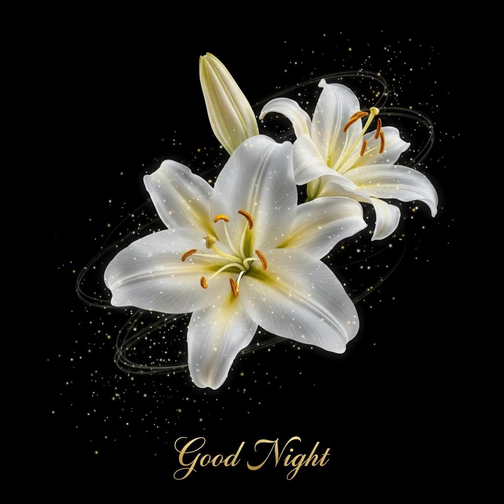 flower good night images