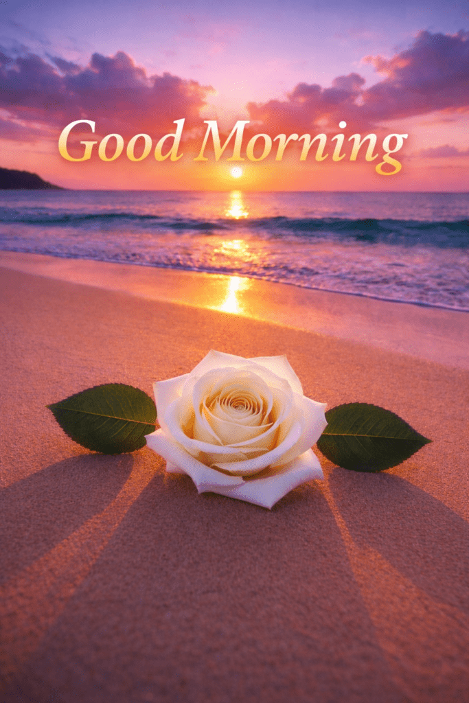 Good morning beach sunrise rose