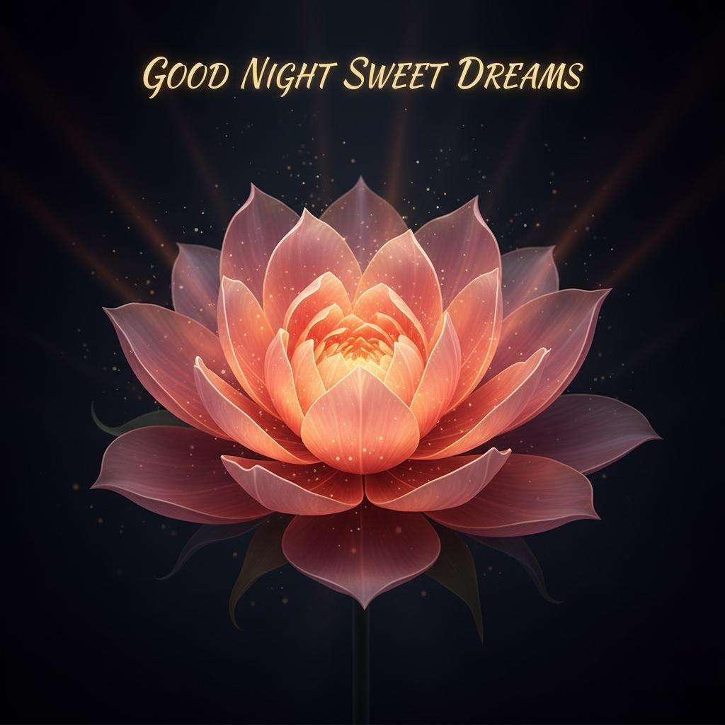 Glowing lotus flower good night sweet dreams images