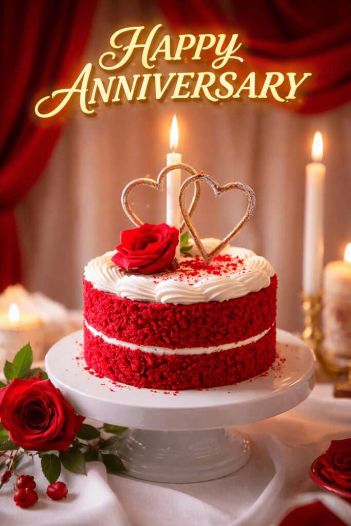 Romantic anniversary cake image