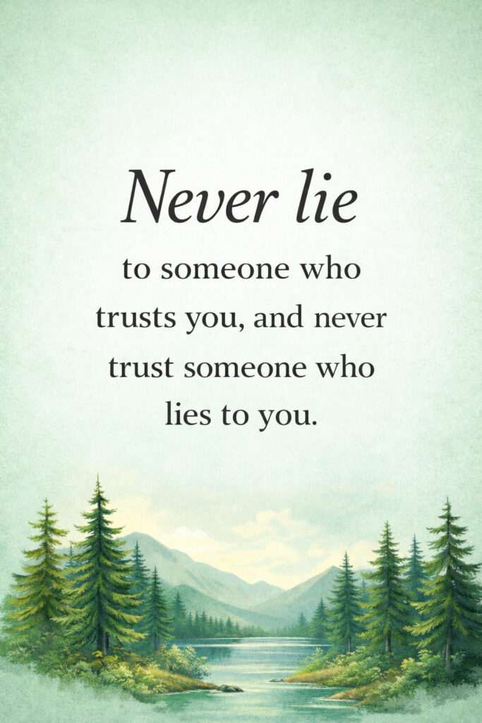 Minimal nature illustration with quote about honesty and trust