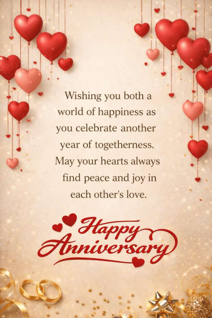 heart shaped balloons with anniversary massage