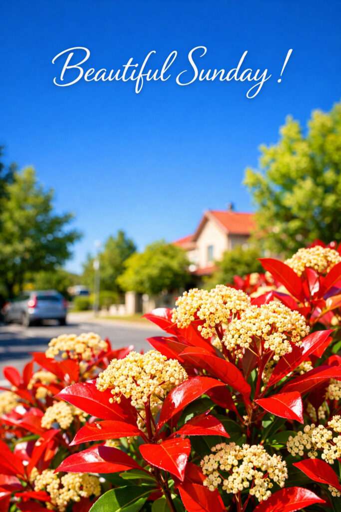 “Good Morning Sunday Images with beautiful flowers and bright sunny Sunday morning”